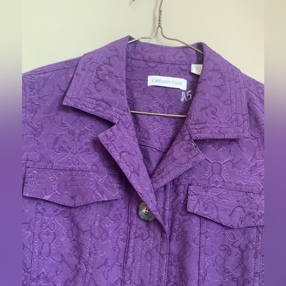 COLDWATER CREEK embroidered purple blazer jacket nwt size p14 - Picture 6 of 9